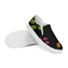 Load image into Gallery viewer, Fun Colorful Paw Prints Men’s Slip-On Canvas Shoes | Side Bottom  View
