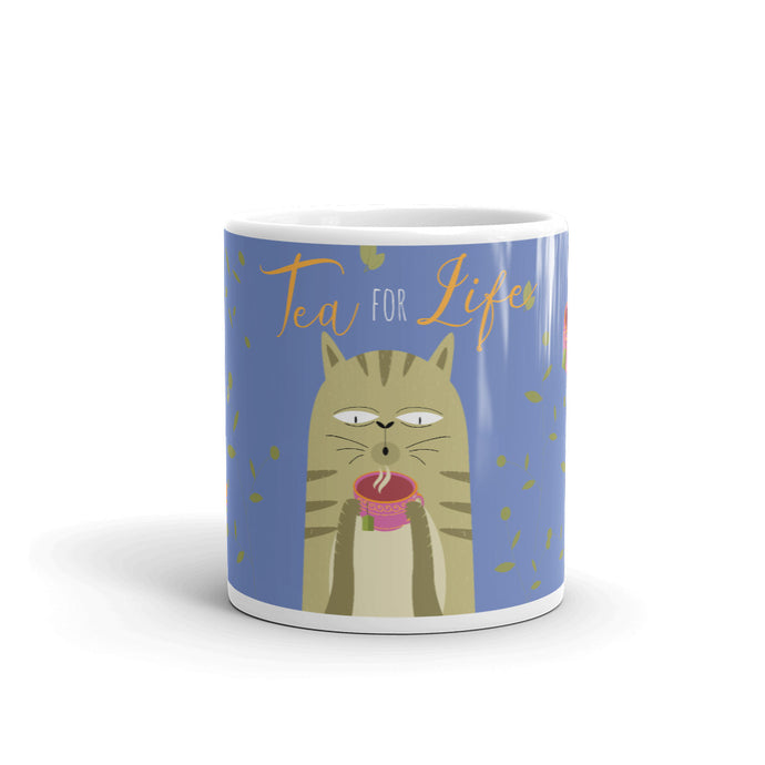  Tea for Life Cat Mug | 11 oz | Front View | Shop The Wishful Fish