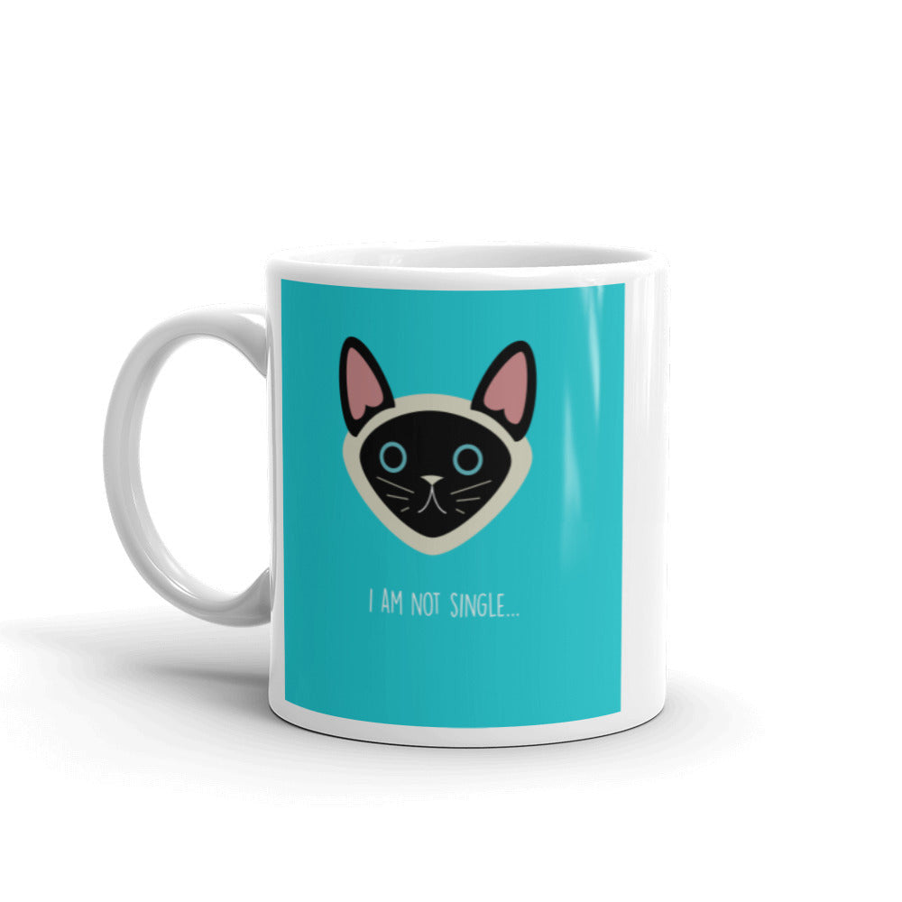Cute Cat Series Mug | Teal | 11oz | Front View | The Wishful Fish