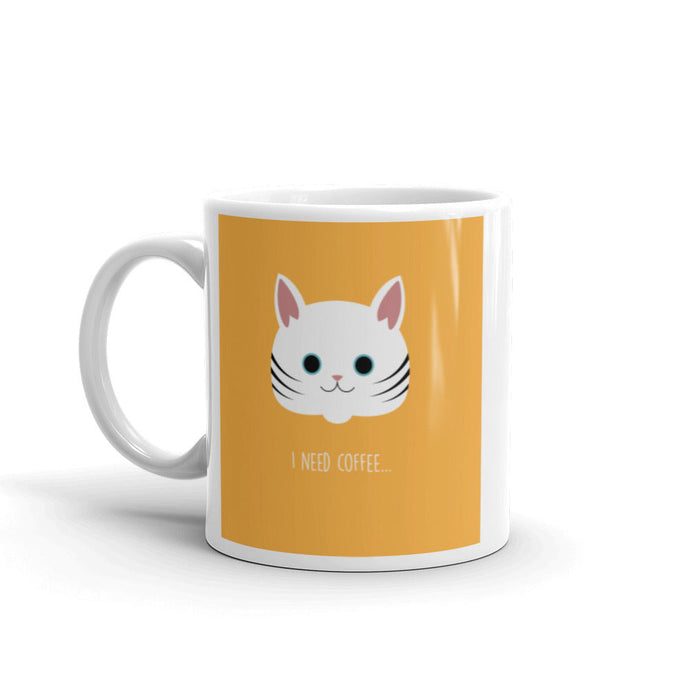 Cute Cat Series Mug | Front View | Orange | 11 oz