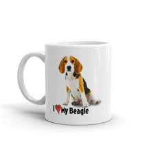 Load image into Gallery viewer, &quot;I Love My Beagle&quot; Mug | 11 oz | Front View | The Wishful Fish Shop
