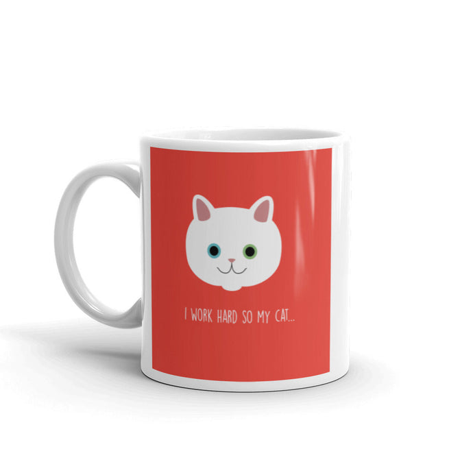 Cute Cat Series Mug | Red | 11oz | Front View