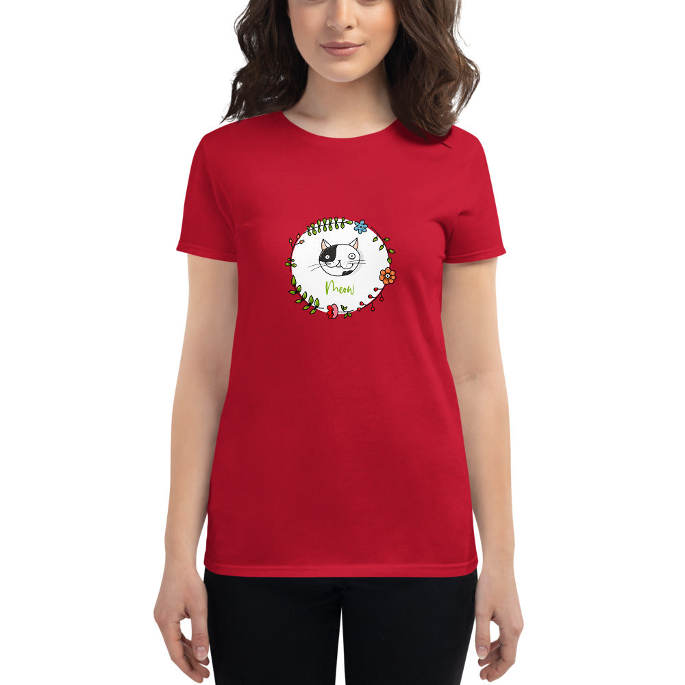 Meow Cat Women's T Shirt  Sizes S-2XL - Premium T-Shirt from The Wishful Fish - Just $22! Shop now at The Wishful Fish