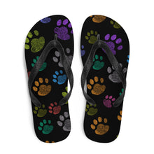Load image into Gallery viewer, Animal Paw Print Flip Flops | Front View | The Wishful Fish Shop

