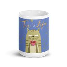 Load image into Gallery viewer,  Tea for Life Cat Mug | 15 oz | Front View | Shop The Wishful Fish
