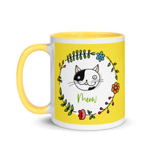 Load image into Gallery viewer, &quot;Meow&quot; Cat Mug | Front View | Handle Left Hand Side
