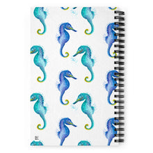 Load image into Gallery viewer, Seahorse Spiral Notebook | Back View | 5.25&quot; x 8.25&quot; |  The Wishful Fish
