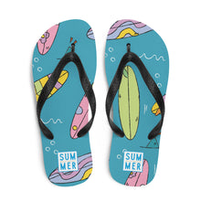 Load image into Gallery viewer, Watch Hill, Rhode Island Fun Flip Flops | Front View
